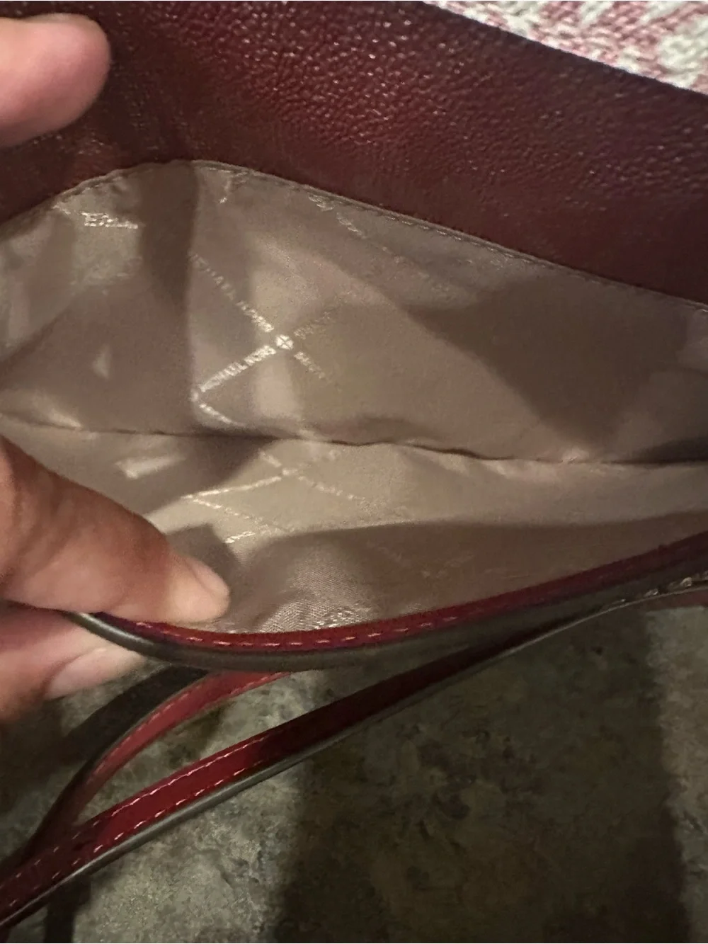 Michael Kors Red Signature Chain-Accent Crossbody